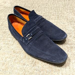 Magnanni Blue Suede Loafers